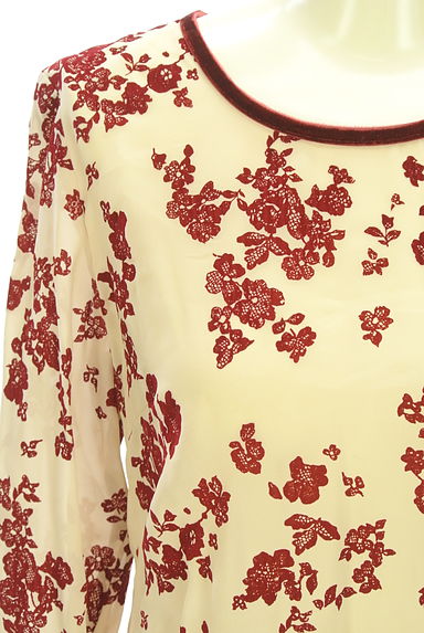 INGEBORG（インゲボルグ）の古着「花柄フロッキーシフォンカットソー（カットソー・プルオーバー）」大画像４へ