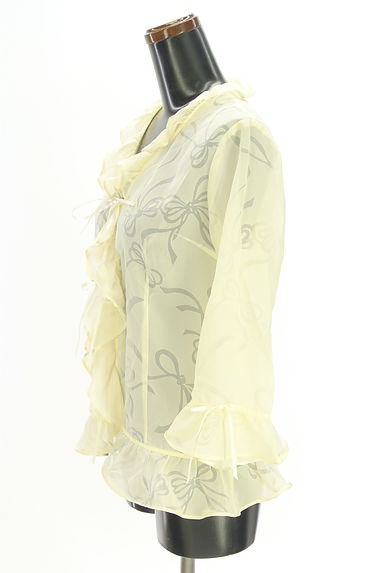 INGEBORG（インゲボルグ）の古着「リボン柄シアーカーディガン（カーディガン・ボレロ）」大画像３へ