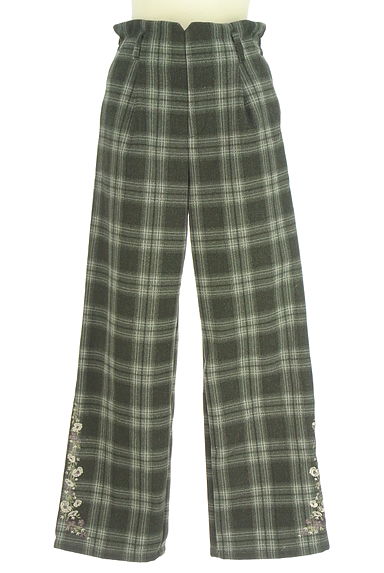 axes femme（アクシーズファム）の古着「裾花刺しゅう入りチェック柄パンツ（パンツ）」大画像１へ