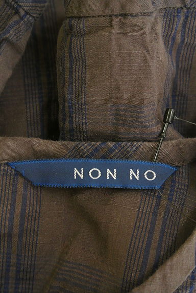 Mademoiselle NON NON（マドモアゼルノンノン）の古着「NON NO チェック柄半袖カットソー（カットソー・プルオーバー）」大画像６へ