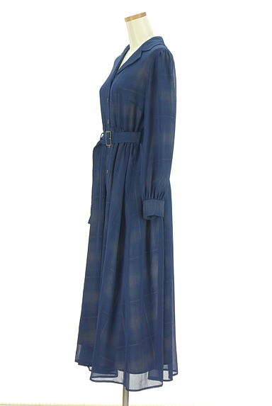 jouetie（ジュエティ）の古着「ベルト付きチェック×シアーロングシャツワンピ（ワンピース・チュニック）」大画像３へ