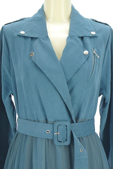 クリックで大画像表示 jouetie(ジュエティ)の古着「ベルト付きチュールオンロングコート(コート)」大画像4へ