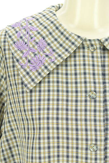 jouetie（ジュエティ）の古着「刺繍入りビッグカラーチェックブラウス（ブラウス）」大画像４へ