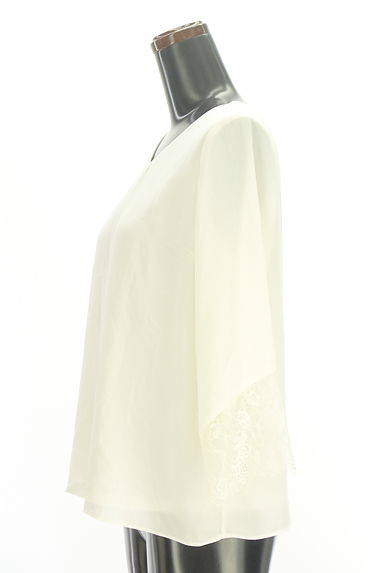 PROPORTION BODY DRESSING（プロポーションボディ ドレッシング）の古着「レース切替8分袖シフォンブラウス（カットソー・プルオーバー）」大画像３へ