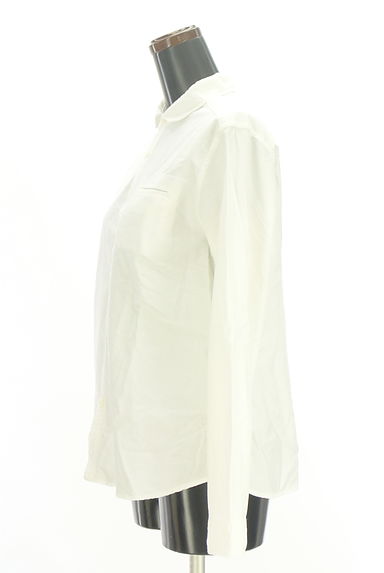 NATURAL LAUNDRY（ナチュラルランドリー）の古着「ラウンドヘムコットン白シャツ（カジュアルシャツ）」大画像３へ