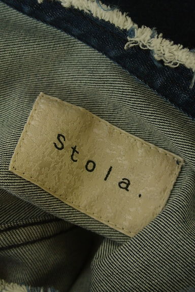 Stola.（ストラ）の古着「襟フリンジノーカラーデニムジャケット（ジャケット）」大画像６へ