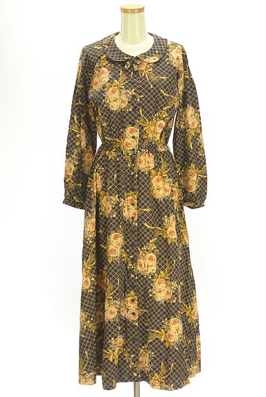 ketty（ケティ）の古着「チェック柄×花ブーケ柄 シャツワンピース（ワンピース・チュニック）」大画像１へ