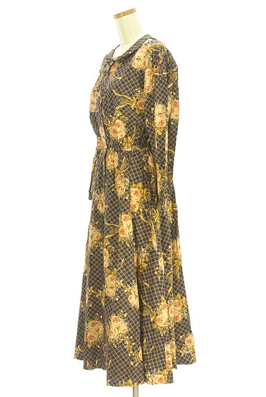 ketty（ケティ）の古着「チェック柄×花ブーケ柄 シャツワンピース（ワンピース・チュニック）」大画像３へ