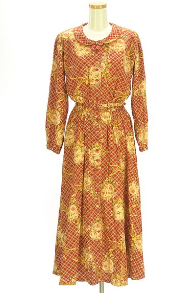 ketty（ケティ）の古着「チェック柄×花ブーケ柄 シャツワンピース（ワンピース・チュニック）」大画像１へ