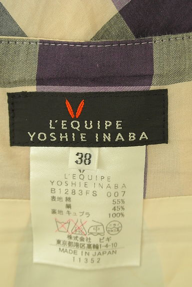 L'EQUIPE YOSHIE INABA（レキップヨシエイナバ）の古着「ミモレ丈チェック柄スカート（ロングスカート・マキシスカート）」大画像６へ