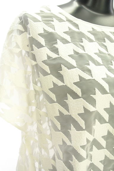 L'EQUIPE（レキップ）の古着「千鳥格子柄刺繍シアーカットソー（カットソー・プルオーバー）」大画像４へ