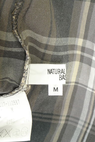 NATURAL BEAUTY BASIC（ナチュラルビューティベーシック）の古着「リボンパフスリーブチェックブラウス（カットソー・プルオーバー）」大画像６へ