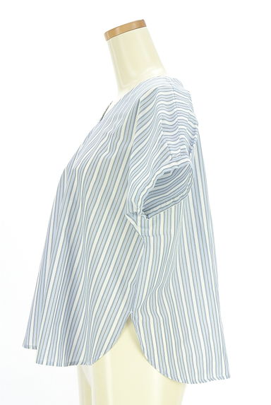 NATURAL BEAUTY BASIC（ナチュラルビューティベーシック）の古着「マルチストライプブラウス（カットソー・プルオーバー）」大画像３へ