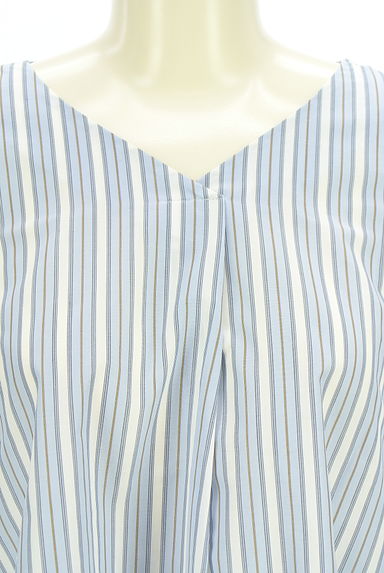 NATURAL BEAUTY BASIC（ナチュラルビューティベーシック）の古着「マルチストライプブラウス（カットソー・プルオーバー）」大画像４へ