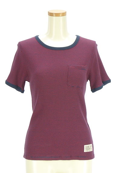 CUBE SUGAR（キューブシュガー）の古着「ボーダー柄リンガーTシャツ（カットソー・プルオーバー）」大画像１へ