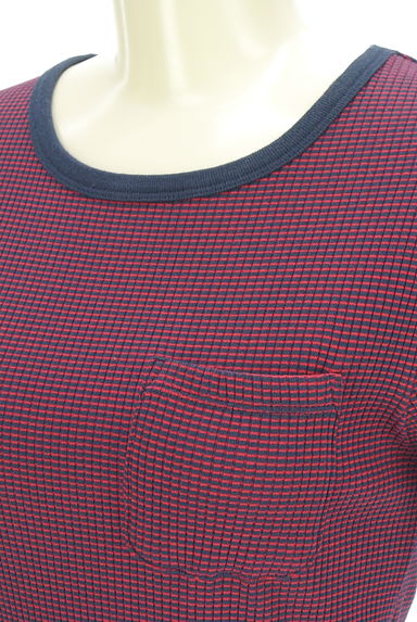 CUBE SUGAR（キューブシュガー）の古着「ボーダー柄リンガーTシャツ（カットソー・プルオーバー）」大画像４へ