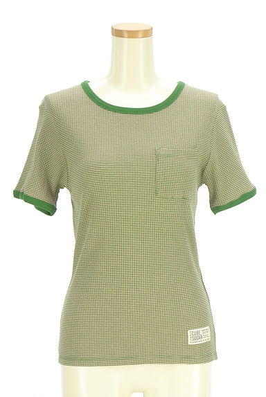 CUBE SUGAR（キューブシュガー）の古着「ボーダー柄リンガーTシャツ（Ｔシャツ）」大画像１へ
