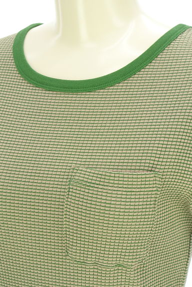 CUBE SUGAR（キューブシュガー）の古着「ボーダー柄リンガーTシャツ（Ｔシャツ）」大画像４へ