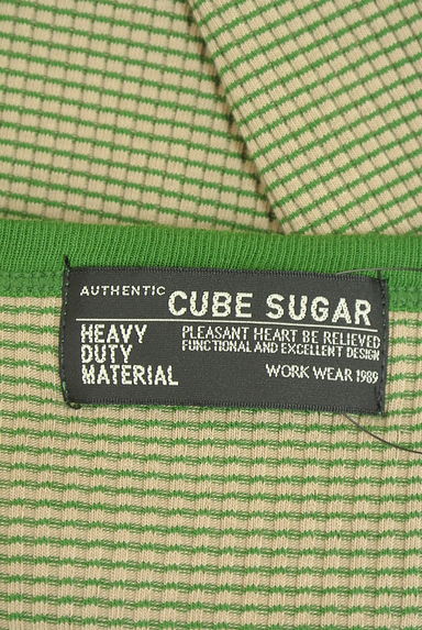CUBE SUGAR（キューブシュガー）の古着「ボーダー柄リンガーTシャツ（Ｔシャツ）」大画像６へ