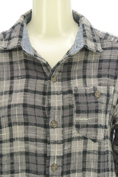 CUBE SUGAR（キューブシュガー）の古着「チェック柄膝丈シャツワンピース（ワンピース・チュニック）」大画像４へ