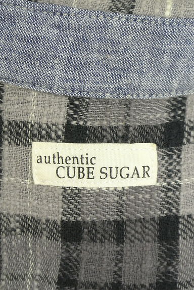 CUBE SUGAR（キューブシュガー）の古着「チェック柄膝丈シャツワンピース（ワンピース・チュニック）」大画像６へ