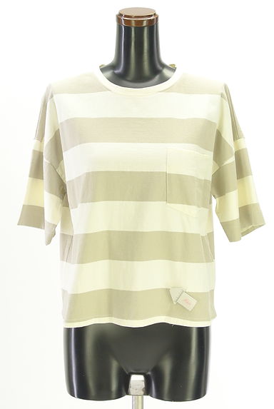 CUBE SUGAR（キューブシュガー）の古着「太ボーダーTシャツ（Ｔシャツ）」大画像４へ