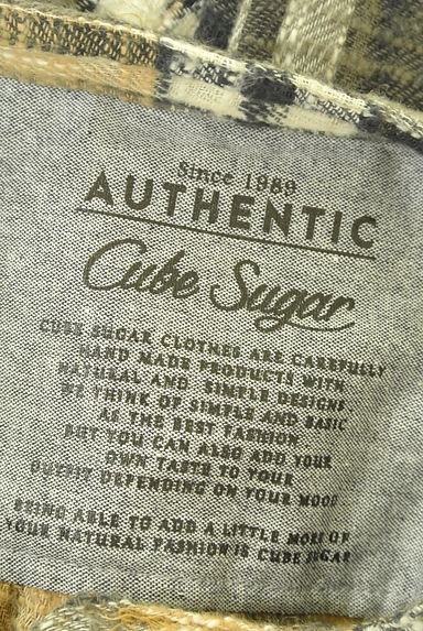 CUBE SUGAR（キューブシュガー）の古着「ミモレ丈ドロストチェックシャツワンピース（ワンピース・チュニック）」大画像６へ
