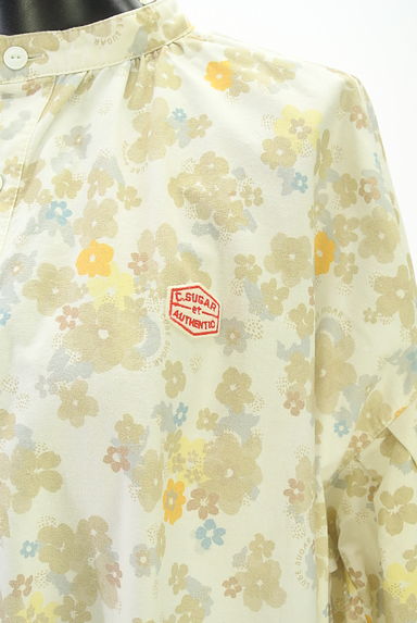 CUBE SUGAR（キューブシュガー）の古着「バンドカラー花柄膝丈ワンピース（ワンピース・チュニック）」大画像４へ