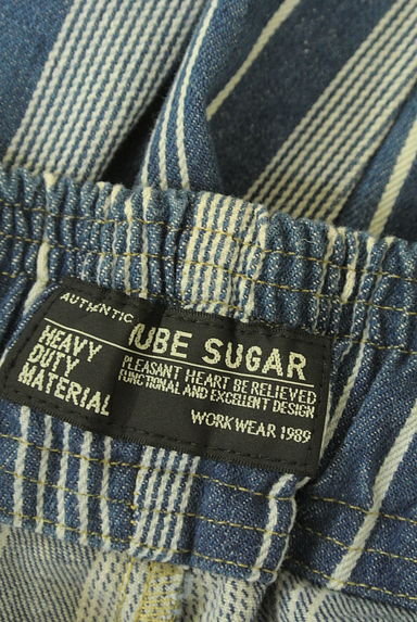 CUBE SUGAR（キューブシュガー）の古着「ウエストゴムストライプテーパードパンツ（デニムパンツ）」大画像６へ