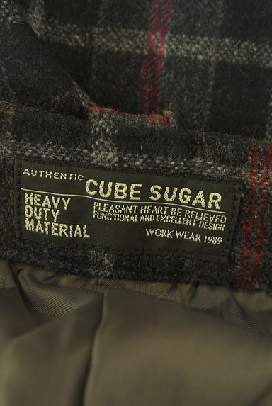CUBE SUGAR（キューブシュガー）の古着「チェック柄起毛テーパードパンツ（パンツ）」大画像６へ