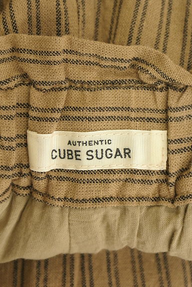 CUBE SUGAR（キューブシュガー）の古着「綿麻ストライプワイドパンツ（パンツ）」大画像６へ