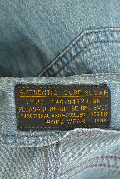 CUBE SUGAR（キューブシュガー）の古着「ウエストリボンワイドデニムパンツ（デニムパンツ）」大画像６へ