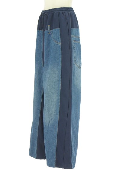 niko and...（ニコ アンド）の古着「デニム切替スウェットワイドパンツ（パンツ）」大画像３へ