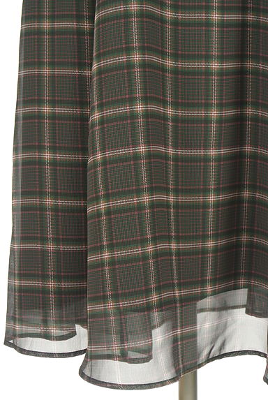 LAISSE PASSE（レッセパッセ）の古着「ベルト付きチェックシフォンロングワンピース（ワンピース・チュニック）」大画像５へ