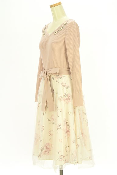 LAISSE PASSE（レッセパッセ）の古着「リブニット×花柄ワンピース（ワンピース・チュニック）」大画像３へ