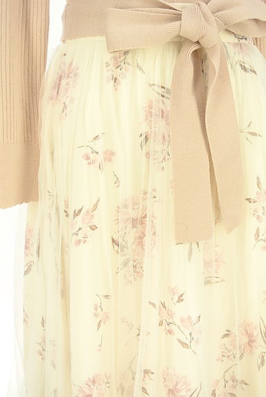 LAISSE PASSE（レッセパッセ）の古着「リブニット×花柄ワンピース（ワンピース・チュニック）」大画像５へ