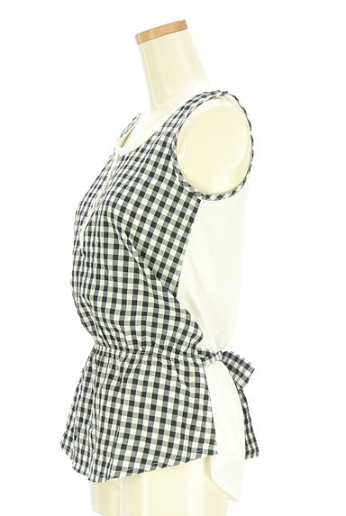 NATURAL BEAUTY BASIC（ナチュラルビューティベーシック）の古着「ベルト付きギンガムチェックトップス（カットソー・プルオーバー）」大画像３へ