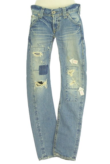 RODEO CROWNS（ロデオクラウン）の古着「ダメージ加工ストレートデニムパンツ（デニムパンツ）」大画像４へ