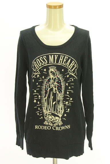 RODEO CROWNS（ロデオクラウン）の古着「ラインストーン付きプリントニット（ニット）」大画像１へ