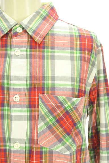 クリックで大画像表示 RODEO CROWNS(ロデオクラウン)の古着「ラウンドヘムチェックシャツ(カジュアルシャツ)」大画像4へ