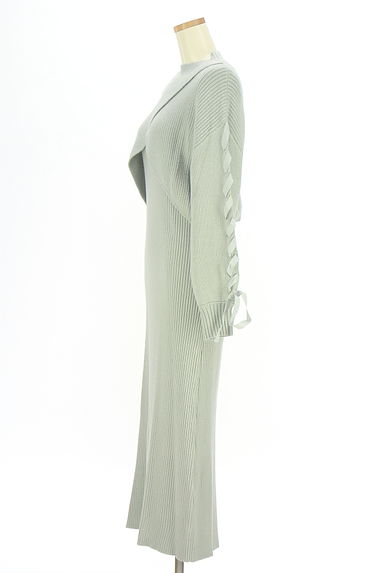 PROPORTION BODY DRESSING（プロポーションボディドレッシング）の古着「レースアップニット+ロングワンピース（ツーピース（ジャケット＋ワンピース））」大画像３へ