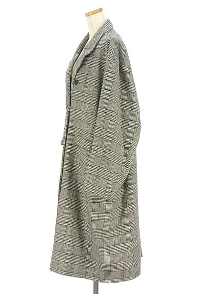 PUNYUS（プニュズ）の古着「グレンチェック柄ウールライクロングコート（コート）」大画像３へ