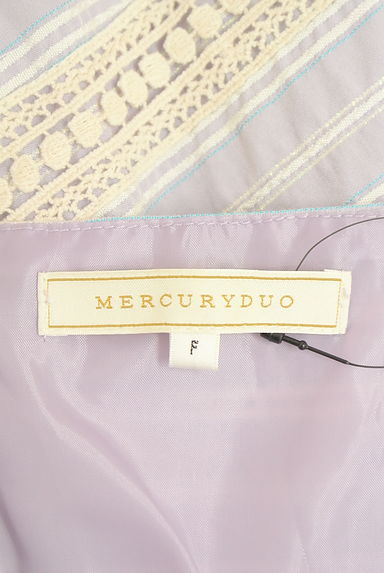 MERCURYDUO（マーキュリーデュオ）の古着「ラメボーダー×レース膝上ワンピース（キャミワンピース）」大画像６へ
