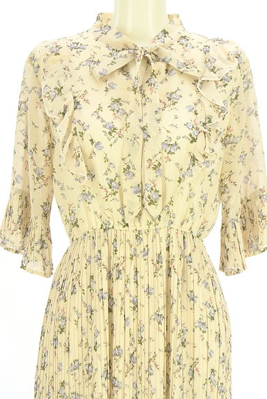 earth music&ecology（アースミュージック＆エコロジー）の古着「花柄シフォンプリーツロングワンピース（ワンピース・チュニック）」大画像４へ