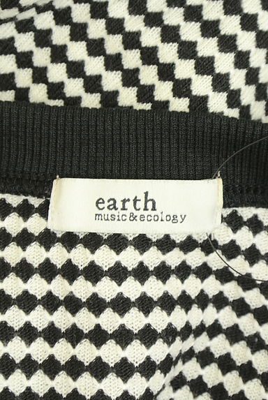 earth music&ecology（アースミュージック＆エコロジー）の古着「ひし形模様編み半袖パフスリニットトップス（ニット）」大画像６へ