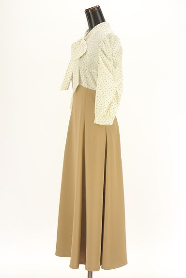 earth music&ecology（アースミュージック＆エコロジー）の古着「ボウタイドット切替ロングワンピース（ワンピース・チュニック）」大画像３へ