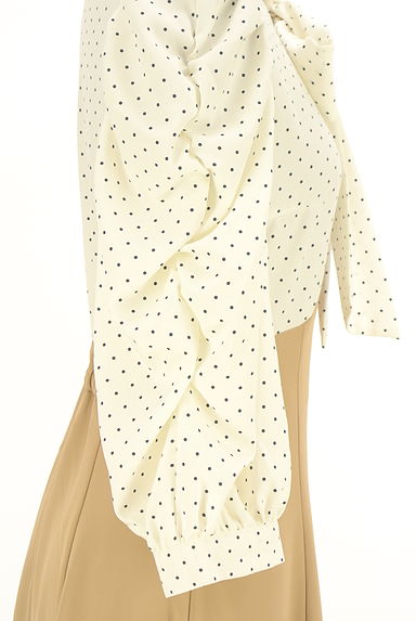 earth music&ecology（アースミュージック＆エコロジー）の古着「ボウタイドット切替ロングワンピース（ワンピース・チュニック）」大画像５へ