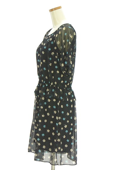 Stola.（ストラ）の古着「ウエストペプラム花柄シフォンワンピース（ワンピース・チュニック）」大画像３へ
