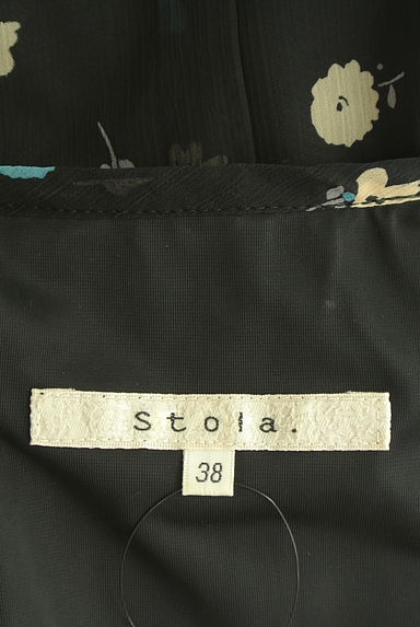 Stola.（ストラ）の古着「ウエストペプラム花柄シフォンワンピース（ワンピース・チュニック）」大画像６へ