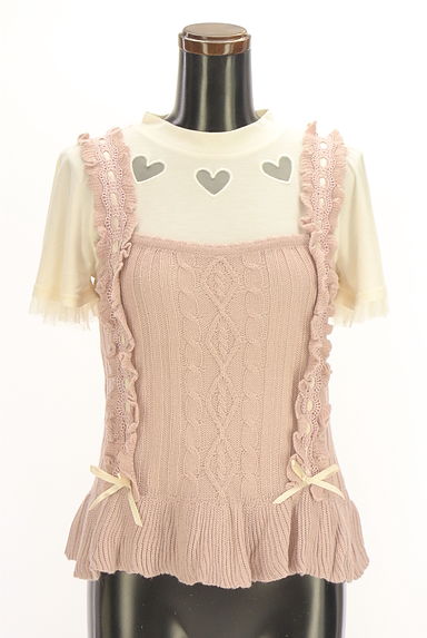 axes femme（アクシーズファム）の古着「ニットキャミ×半袖Tシャツ　アンサンブル（アンサンブル）」大画像１へ